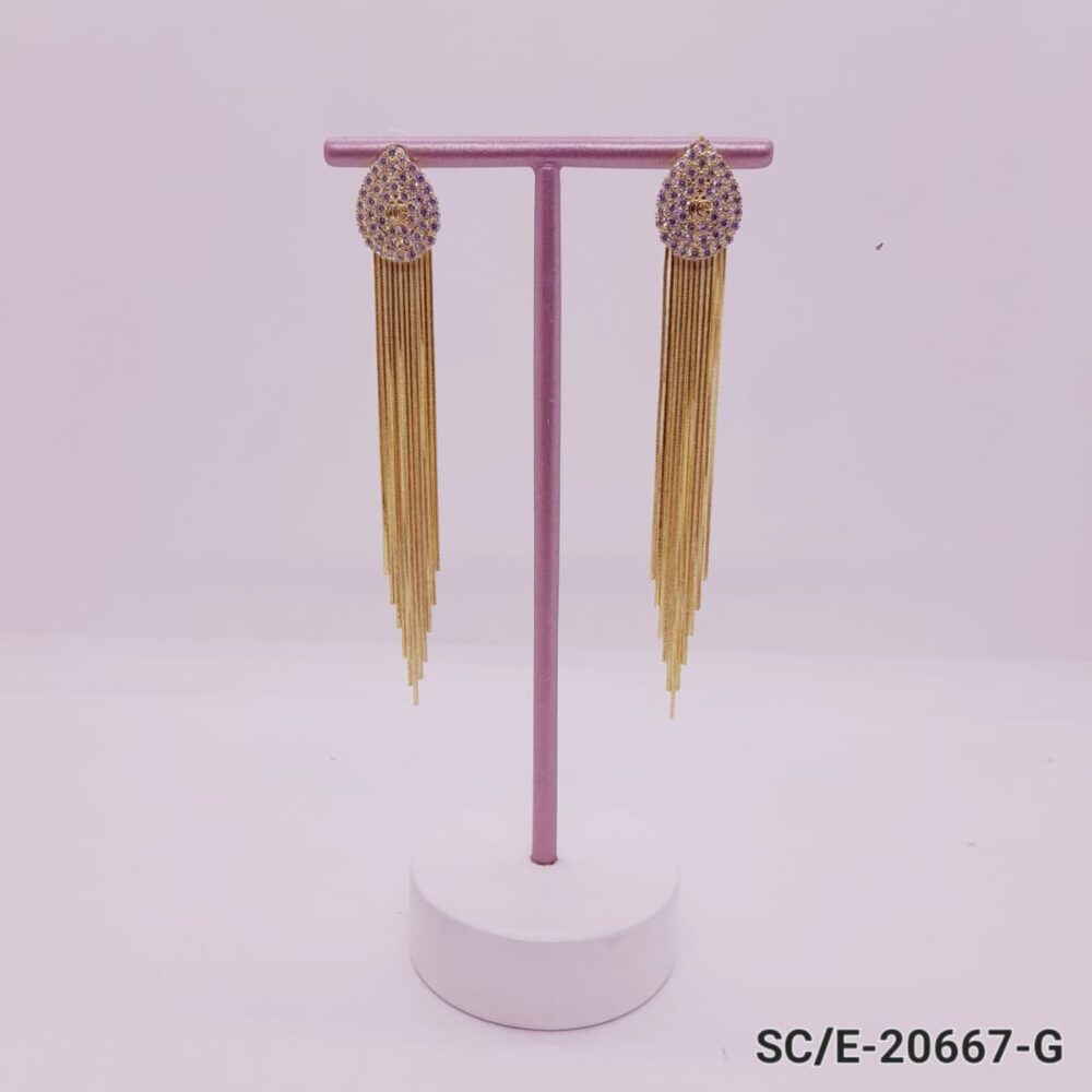 Aros Urban Chain Gotita Con Strass - Hipoalergénicos / E-20667
