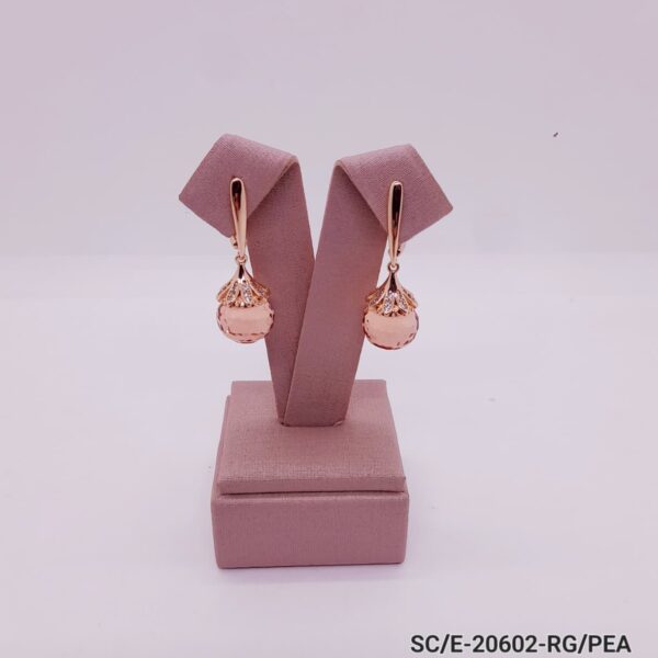 Aros de Cristal Colgante con Colores / E-20602 - ROSE/DURAZNO
