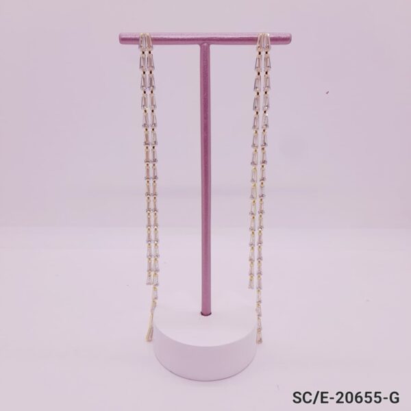 Aros de Strass tipo Lluvia - Hipoalergénicos / E-20655