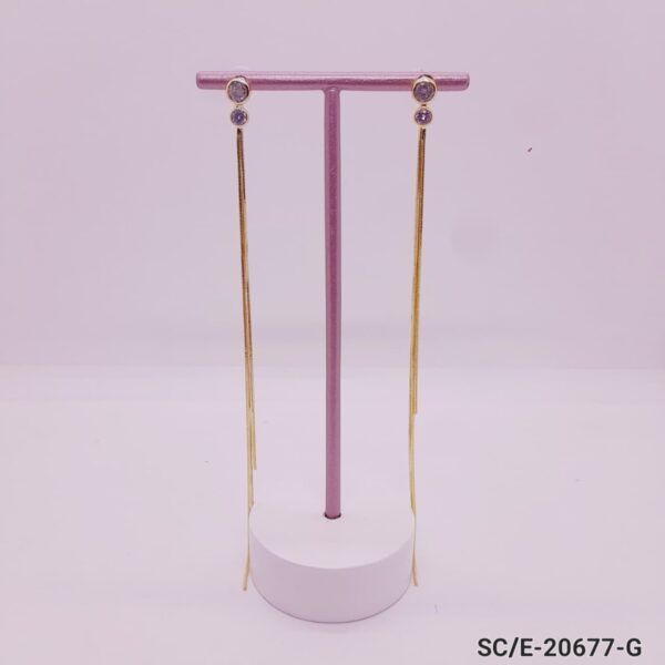 Aros de Cristal con Cadenas - Hipoalergénicos / E-20677