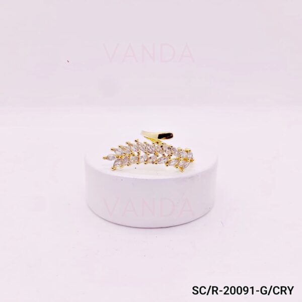 Anillo de Strass de Hojas - Regulable - R-20091