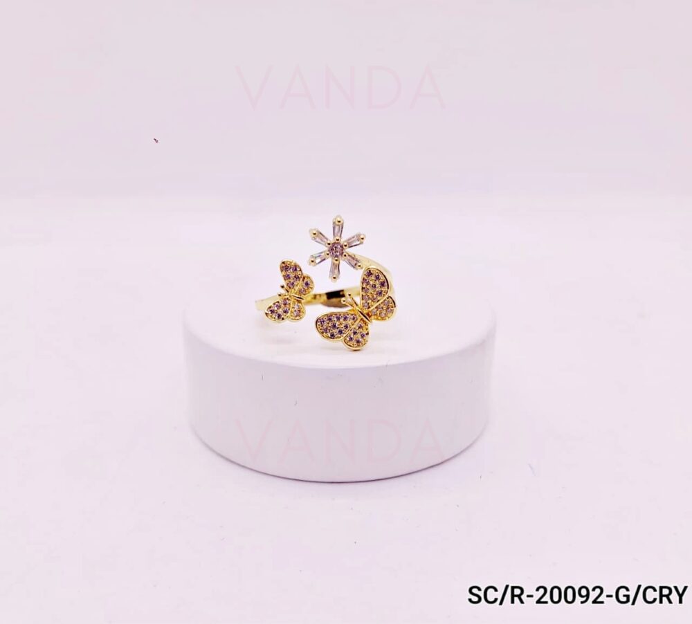 Anillo de Strass de Mariposas - Regulable - R-20092