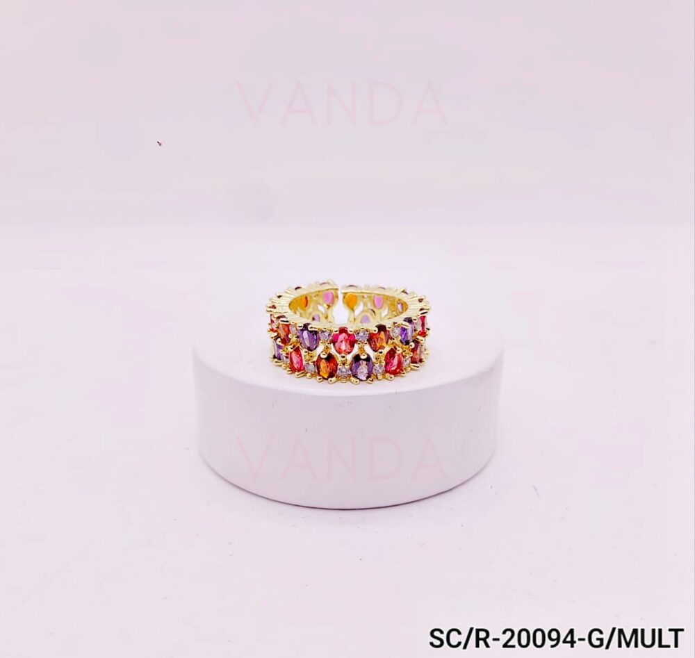 Anillo de Strass Multicolor - Regulable - R-20094