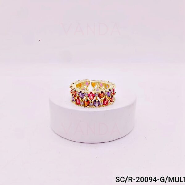 Anillo de Strass Multicolor - Regulable - R-20094