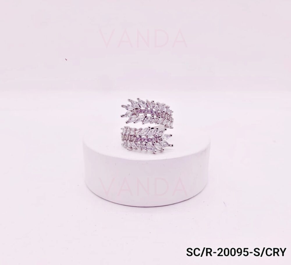 Anillo de Strass tipo Hojas - Regulable - R-20095