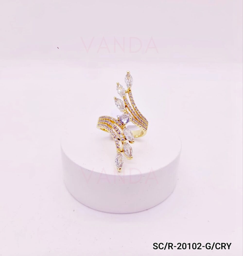 Anillo de Strass Tipo Hojas - R-20102