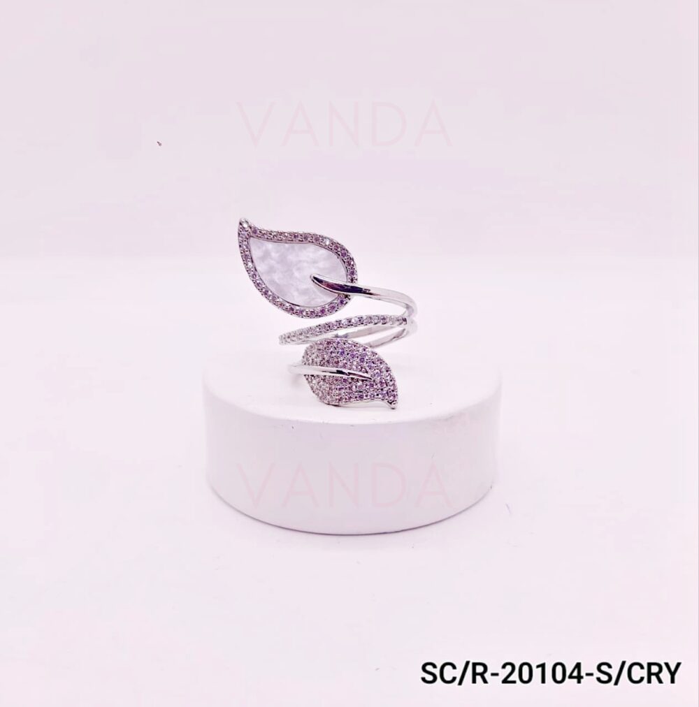 Anillo de Strass de Hojas - Regulable - R-20104