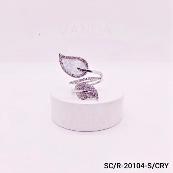Anillo de Strass de Hojas - Regulable - R-20104