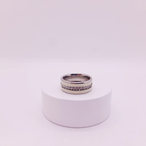 Anillo de Strass y Esmaltado de Acero Quirúrgico / RS-1018