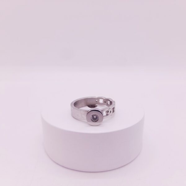 Anillo de Strass y Cadena de Acero Quirúrgico / RS-1025