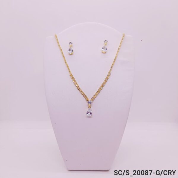 Set Collar con Aros de Strass / S-20087 - DORADO/CRISTAL