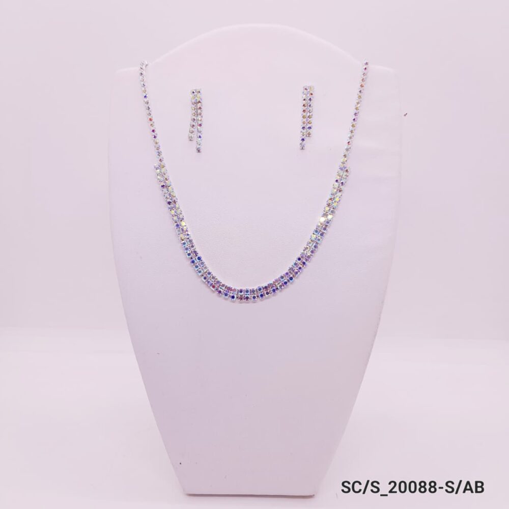 Set Collar con Aros de Strass / S-20088