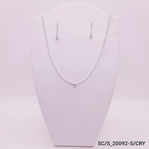 Set Collar con Aros de Strass / S-20092 - PLATA/CRISTAL