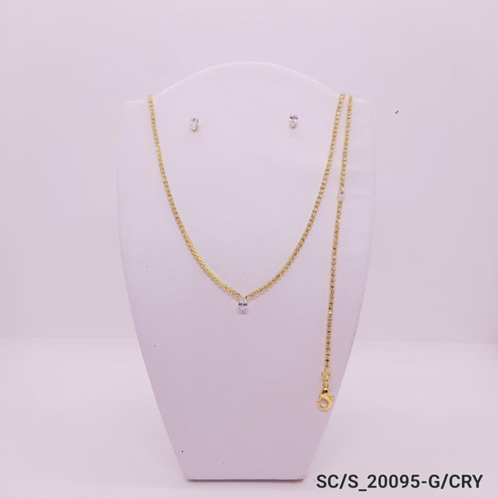 Set Collar con Aros de Strass con Pulsera / S-20095