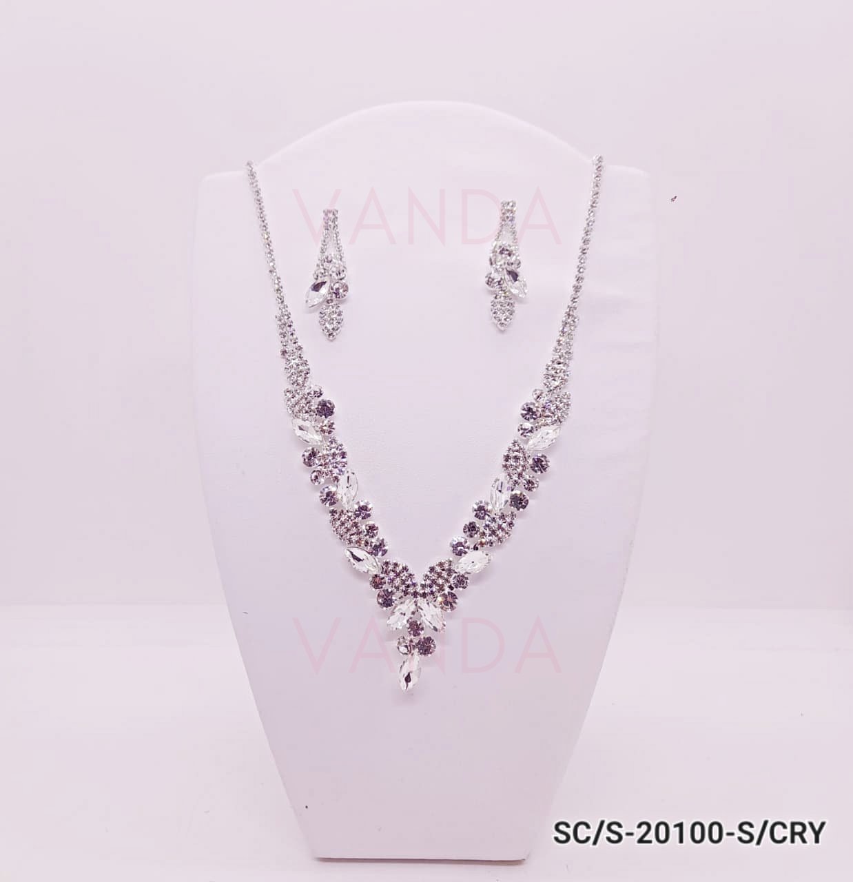 Set Collar con Aros de Strass / S-20100