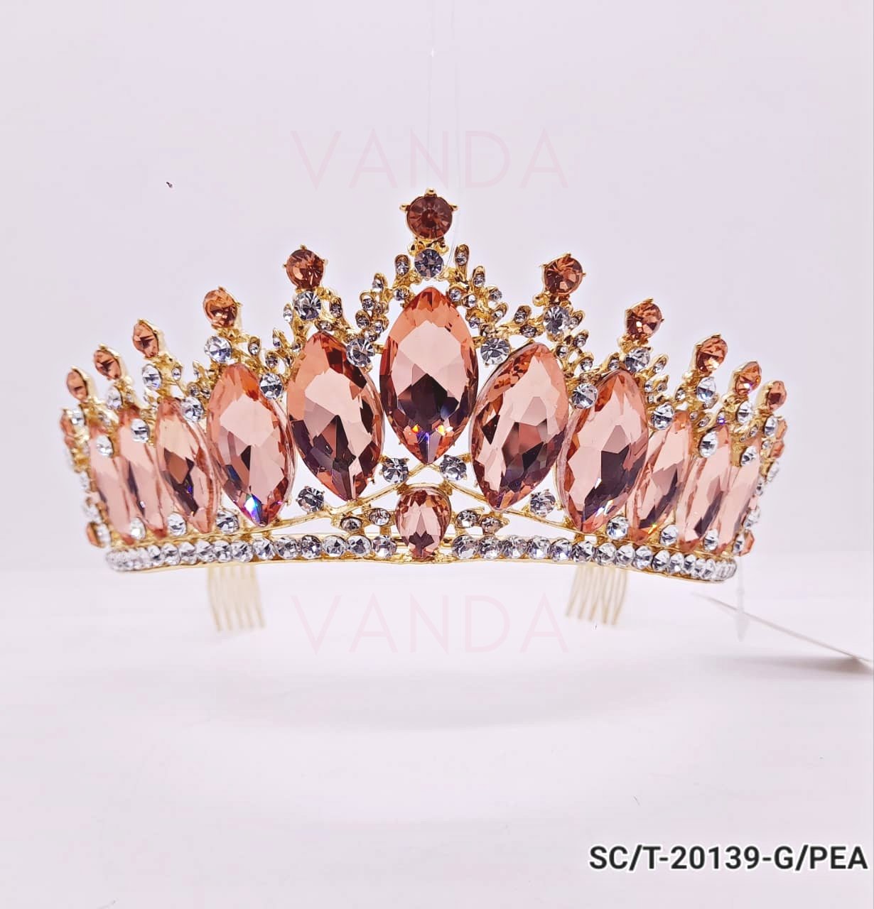 Tiara de Strass Grande / T-139 - Imagen 2