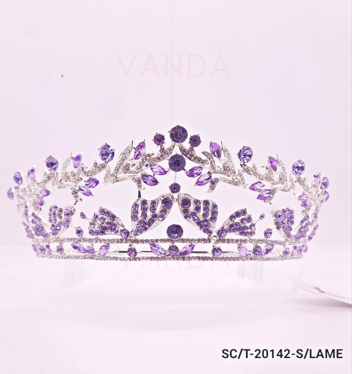 Tiara de Strass Grande tipo Hojas / T-142