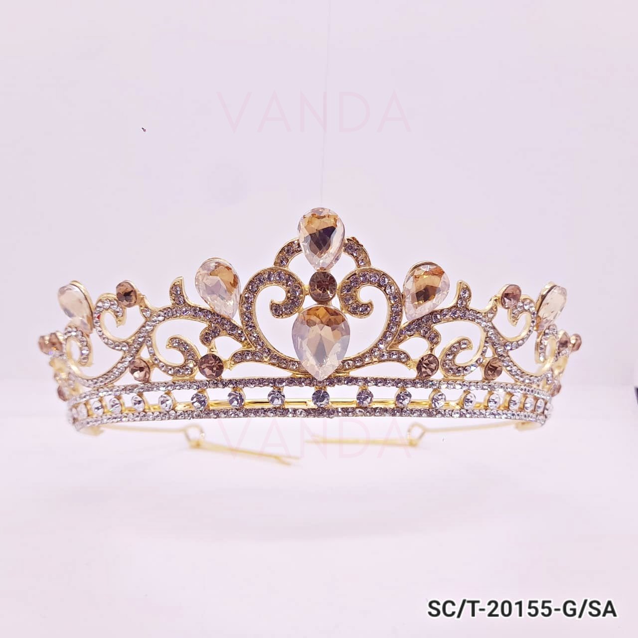 Tiara de Strass Mediana / T-155