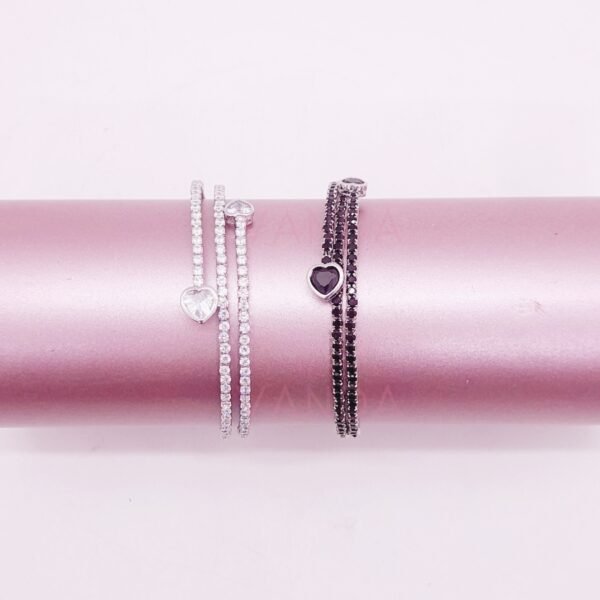 Pulsera tipo Enroscada de Strass Corazón / B-20099