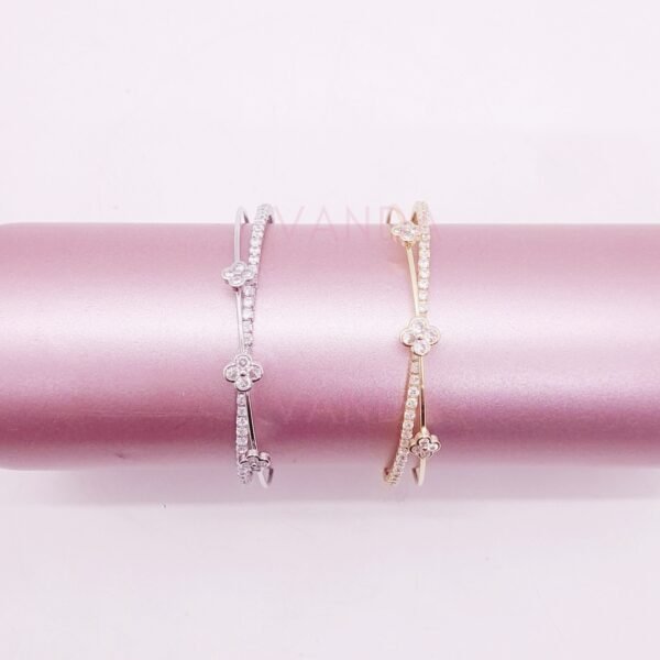 Pulsera Ajustable de Strass Cruzado  / B-20121
