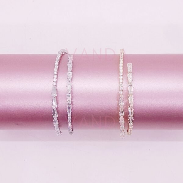 Pulsera Ajustable de Strass y Cubic / B-20122
