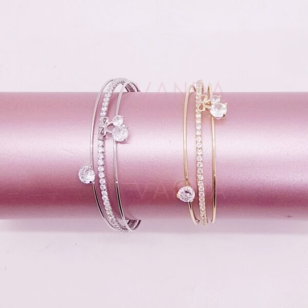 Pulsera Ajustable de Strass y Cubic / B-20126