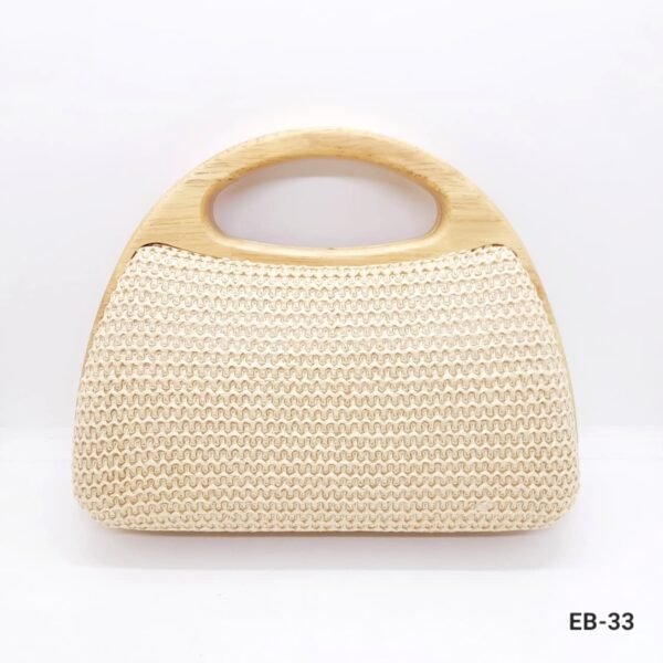 Clutch de Bambu tejido Beige / EB-33 - Imagen 2