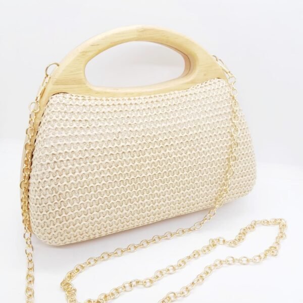 Clutch de Bambu tejido Beige / EB-33 - Imagen 4