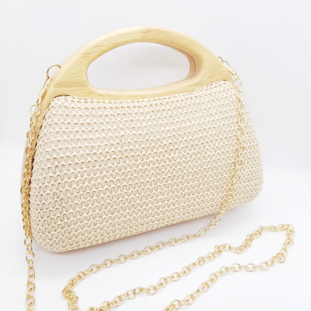 Clutch de Bambu tejido Beige / EB-33 - Imagen 4