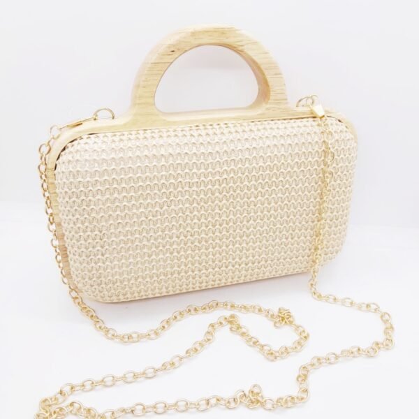 Clutch de Bambu tejido Beige / EB-34 - Imagen 2