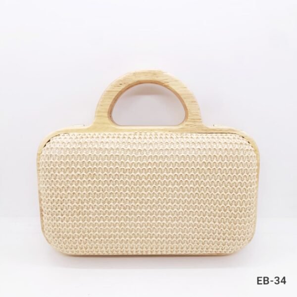 Clutch de Bambu tejido Beige / EB-34 - Imagen 4