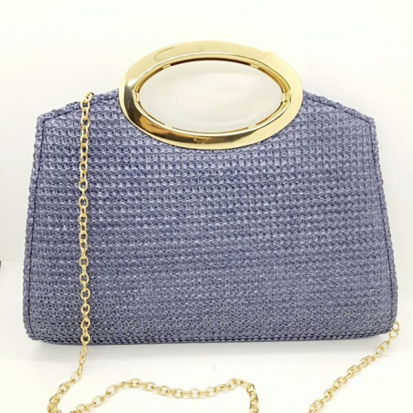 Cartera Mediana de Rafia con Manija Dorada / EB-38 - Imagen 2