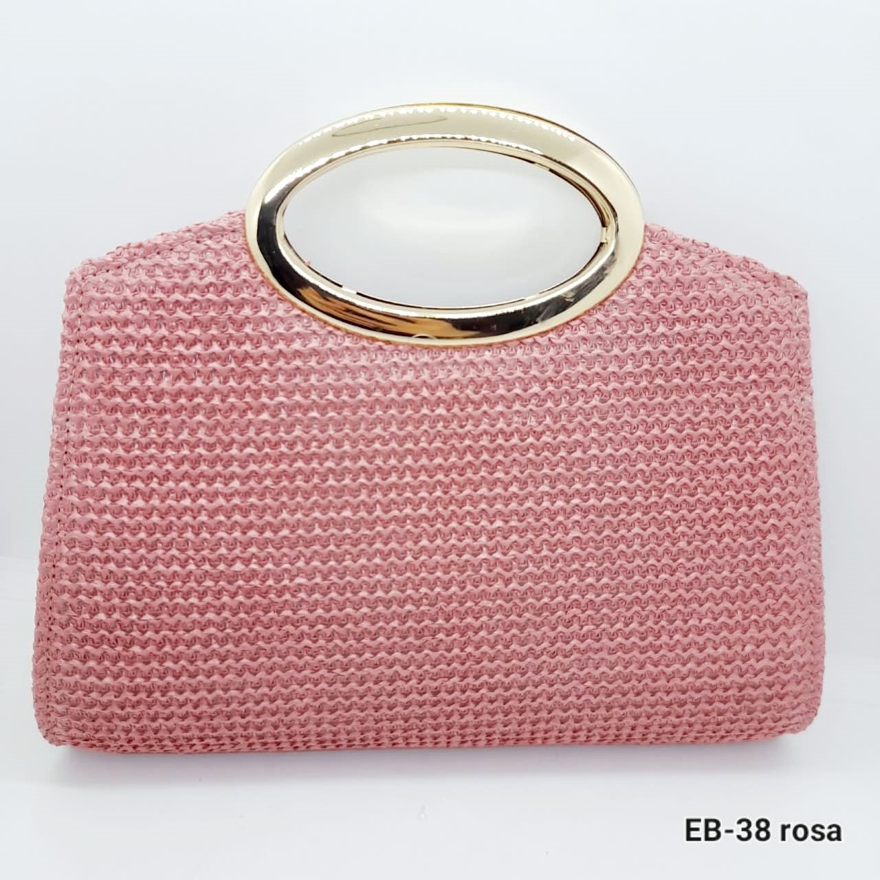 Cartera Mediana de Rafia con Manija Dorada / EB-38 - Imagen 3